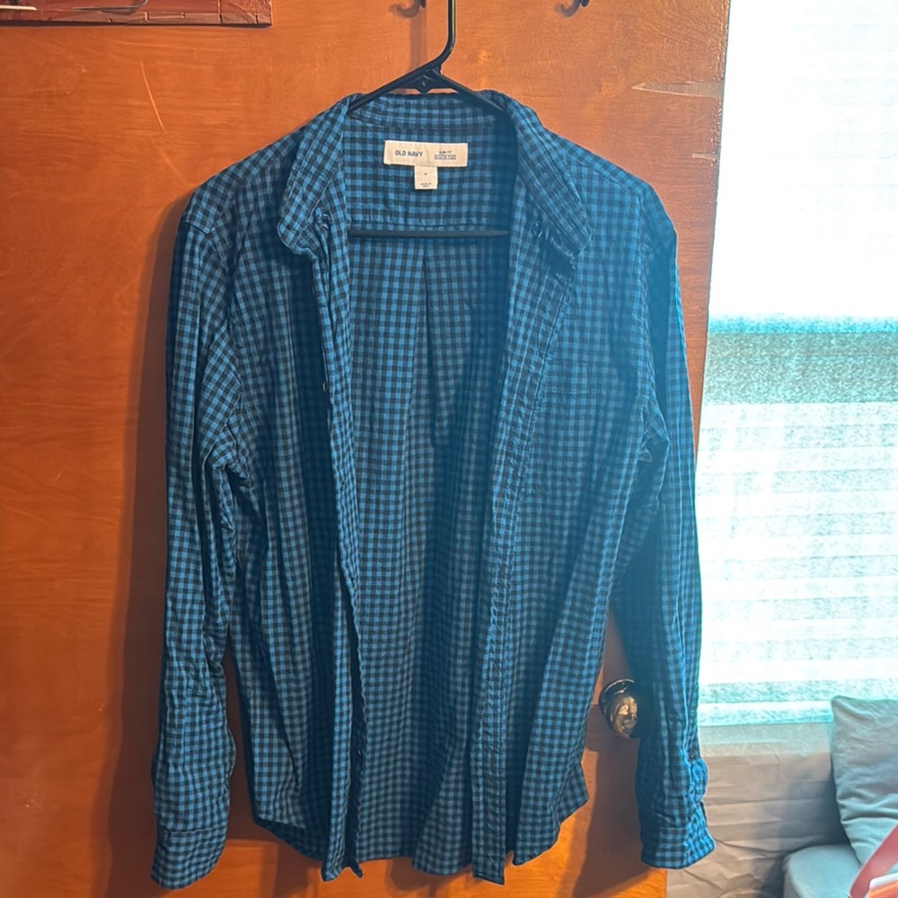 Blue Checkered Flannel Shirt